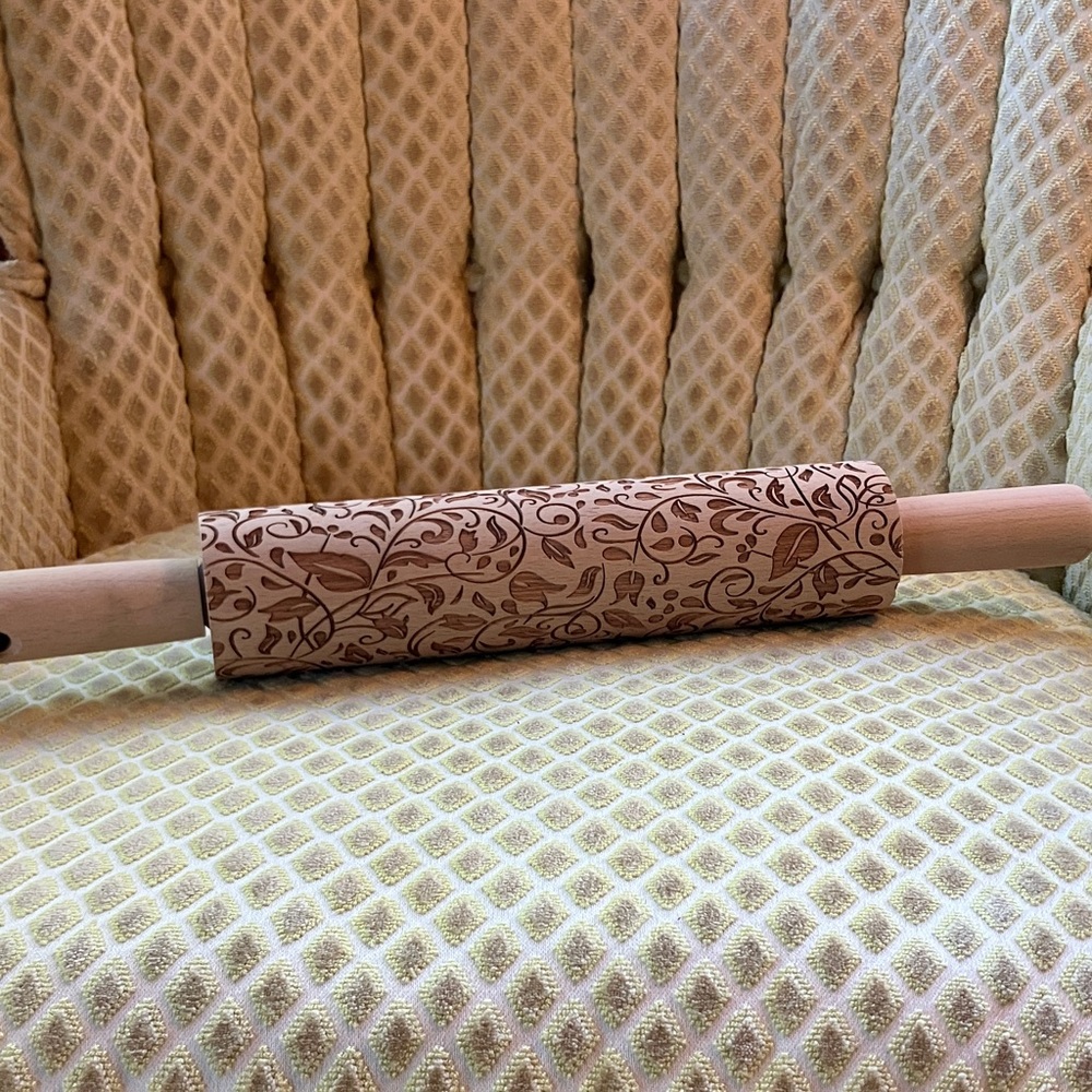 Floral Embossed Rolling Pin 17 inches